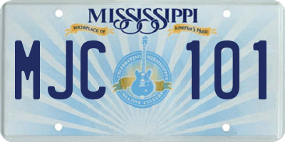 MS license plate MJC101