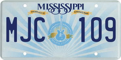 MS license plate MJC109