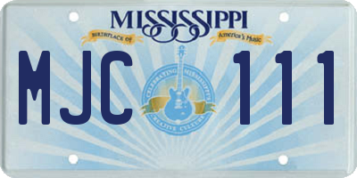 MS license plate MJC111