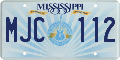 MS license plate MJC112