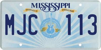 MS license plate MJC113