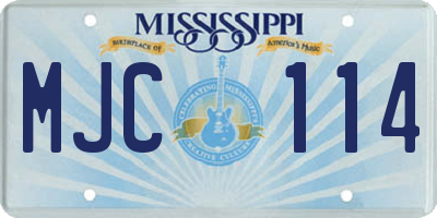 MS license plate MJC114