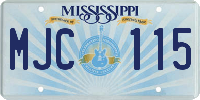 MS license plate MJC115