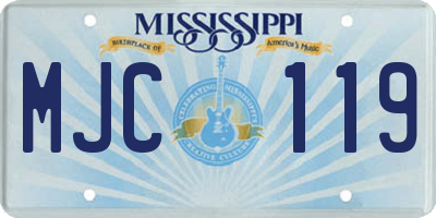 MS license plate MJC119