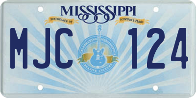 MS license plate MJC124