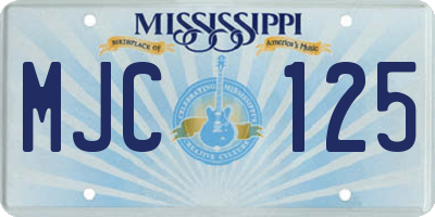 MS license plate MJC125