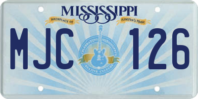 MS license plate MJC126