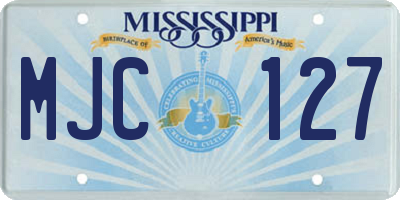 MS license plate MJC127