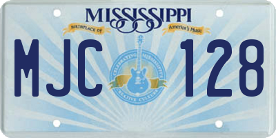 MS license plate MJC128