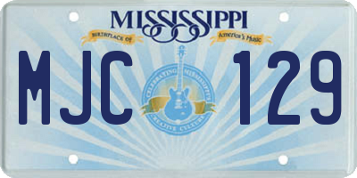 MS license plate MJC129
