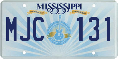 MS license plate MJC131
