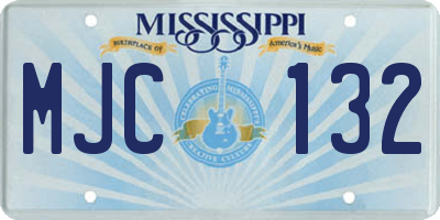 MS license plate MJC132