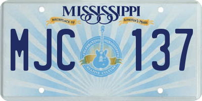 MS license plate MJC137