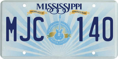 MS license plate MJC140