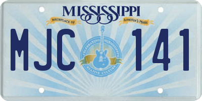 MS license plate MJC141