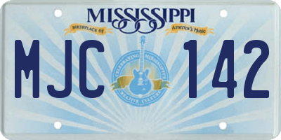 MS license plate MJC142