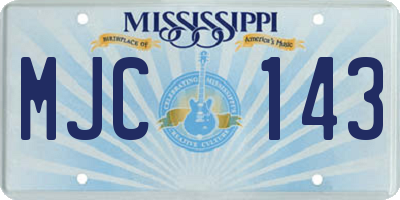MS license plate MJC143