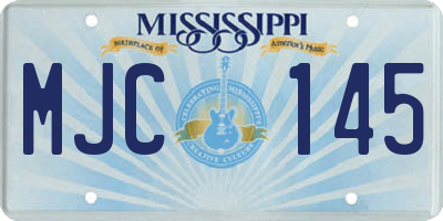 MS license plate MJC145