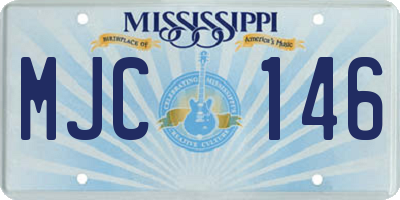 MS license plate MJC146
