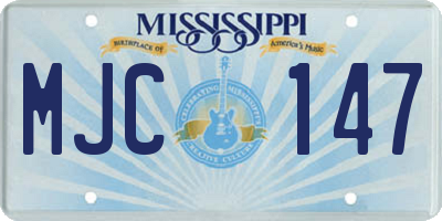 MS license plate MJC147