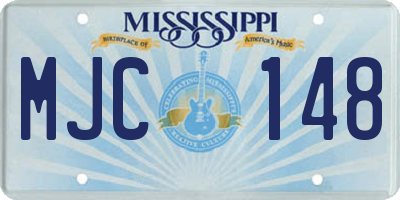 MS license plate MJC148