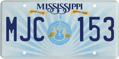 MS license plate MJC153