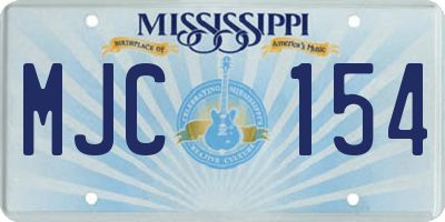 MS license plate MJC154