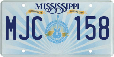 MS license plate MJC158