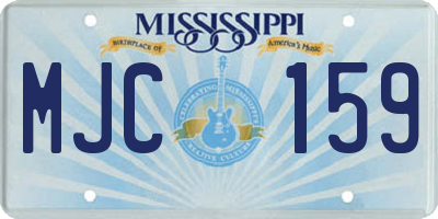MS license plate MJC159