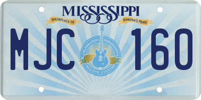 MS license plate MJC160