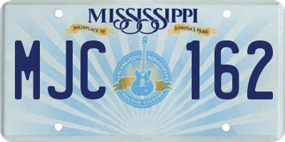 MS license plate MJC162