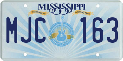 MS license plate MJC163