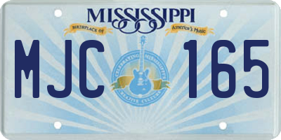 MS license plate MJC165
