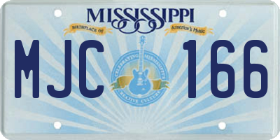 MS license plate MJC166