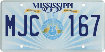 MS license plate MJC167