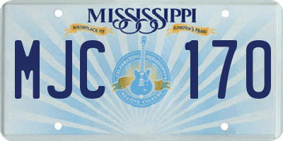 MS license plate MJC170