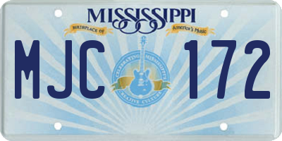 MS license plate MJC172