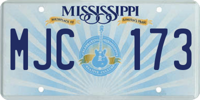 MS license plate MJC173