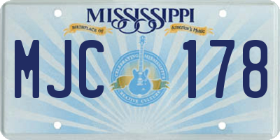 MS license plate MJC178