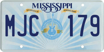 MS license plate MJC179