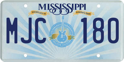 MS license plate MJC180