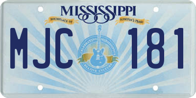MS license plate MJC181