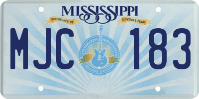 MS license plate MJC183