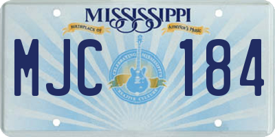 MS license plate MJC184