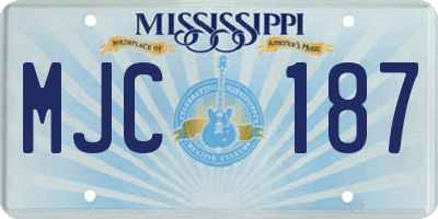 MS license plate MJC187