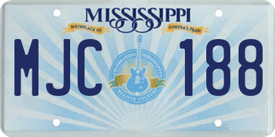 MS license plate MJC188