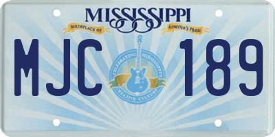 MS license plate MJC189