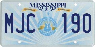 MS license plate MJC190