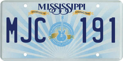 MS license plate MJC191