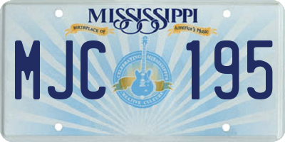 MS license plate MJC195